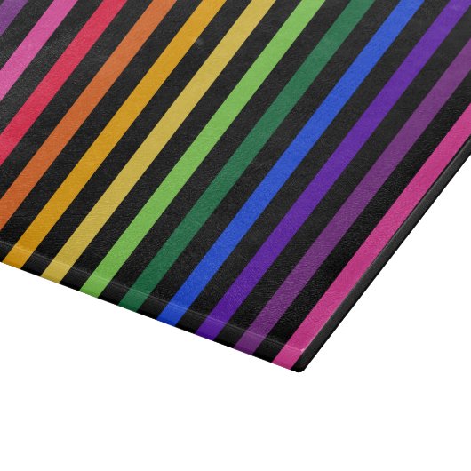 Regenbogen und schwarze Streifen Schneidebrett (Ecke)