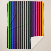 Regenbogen und schwarze Streifen Sherpadecke (Vorderseite)