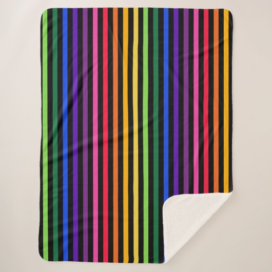 Regenbogen und schwarze Streifen Sherpadecke (Vorderseite)