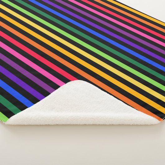 Regenbogen und schwarze Streifen Sherpadecke (3/4)
