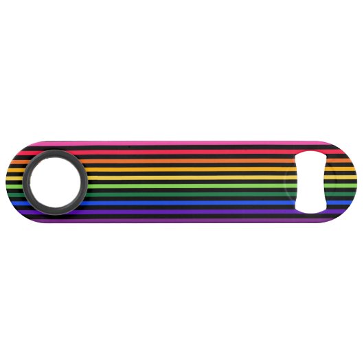 Regenbogen und schwarze Streifen Speed Flaschenöffner (Rückseite Horizontal)
