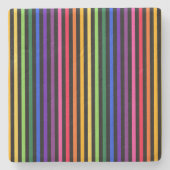 Regenbogen und schwarze Streifen Steinuntersetzer (Vorderseite)