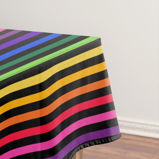 Regenbogen und schwarze Streifen Tischdecke (Beispiel)