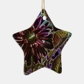 Regenbogen und Schwarzer Dahlia Keramik Ornament (Rechts)