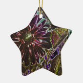 Regenbogen und Schwarzer Dahlia Keramik Ornament (Links)