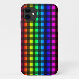 Regenbogen und Schwarzes Buffalo Kariertes Muster Case-Mate iPhone Hülle