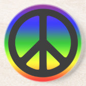 Regenbogen und schwarzes Friedenssymbol Getränkeuntersetzer (Vorne)