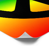 Regenbogen und schwarzes Friedenssymbol Poster (Ecke)