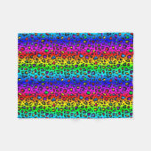 Regenbogen und Schwarzes Leopard-Druckmuster Fleecedecke (Vorderseite (Horizontal))