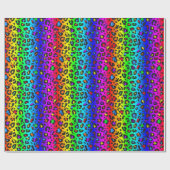 Regenbogen und Schwarzes Leopard-Druckmuster Geschenkpapier (Flach)