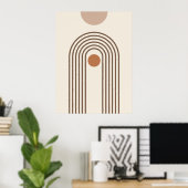 Regenbogen und Sonne, Boho-Abstracte Geometrische Poster (Heimbüro)