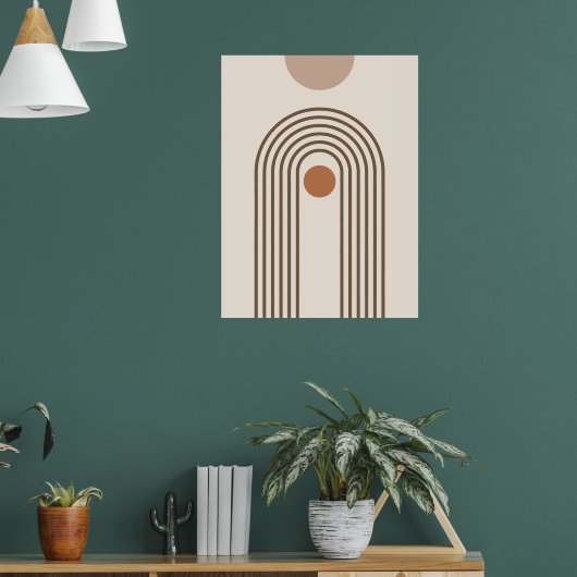Regenbogen und Sonne, Boho-Abstracte Geometrische Poster (Wohnzimmer 1)