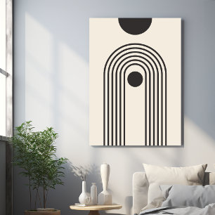 Regenbogen und Sonne, Boho Abstrakte Geometrische Leinwanddruck