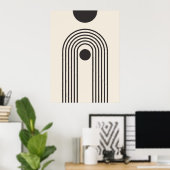 Regenbogen und Sonne, Boho abstrakte geometrische  Poster (Heimbüro)