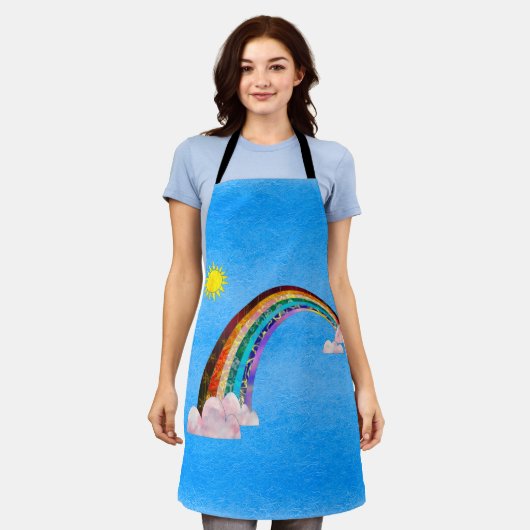 Regenbogen und Sonne Schürze (Getragen)