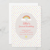 Regenbogen und Sonnenschein Einladung (Vorne/Hinten)