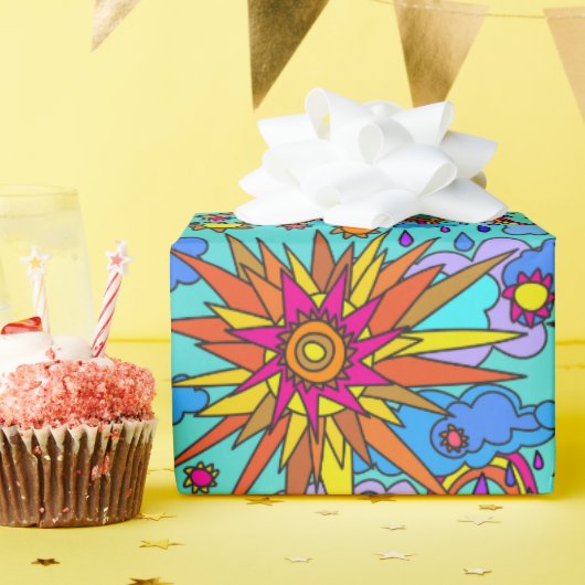 Regenbögen und Sonnenschein Geschenkpapier (Geburtstagsparty)