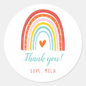 Regenbogen und Sonnenschein zum Geburtstag Runder Aufkleber (Vorderseite)