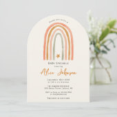 Regenbogen und Star Boho Baby Sprinkle Duschbühne Einladung (Stehend Vorderseite)