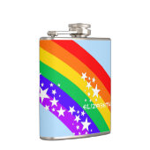 Regenbogen und Stern-Personalisiertes Flachmann (Rechts)