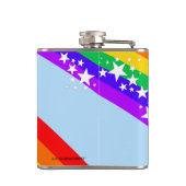 Regenbogen und Stern-Personalisiertes Flachmann (Rückseite)
