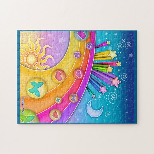 Regenbogen-und Stern-Pop-Kunst-Puzzlespiel Puzzle (Horizontal)