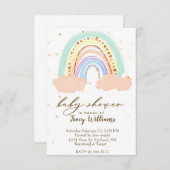 Regenbogen und Sterne Baby Dusche Einladung (Vorne/Hinten)