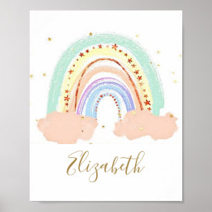 Regenbogen und Sterne Baby Poster