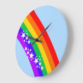 Regenbogen und Sterne Große Wanduhr (Winkel)