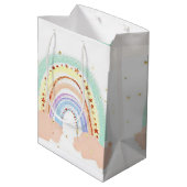 Regenbogen und Sterne Mittlere Geschenktüte (Rückseite Schrägansicht)