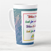 Regenbogen und Sterne - Motivierend blaue Latte Ta Milchtasse (Linke Ecke)