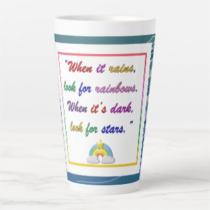 Regenbogen und Sterne - Motivierend blaue Latte Ta Milchtasse