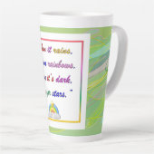 Regenbogen und Sterne - Motivierend grüne Latte Ta Milchtasse (Rechte Ecke)
