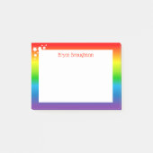 Regenbogen und Sterne Personalisiert Post-it Klebezettel (Vorderseite)