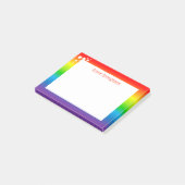 Regenbogen und Sterne Personalisiert Post-it Klebezettel (angewinkelt)