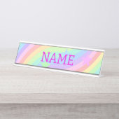Regenbogen und Sterne Schreibtischnamensplakette (Vorderseite )