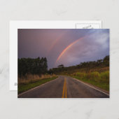 Regenbogen und Straße Postkarte (Vorne/Hinten)