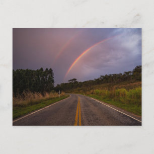Regenbogen und Straße Postkarte