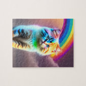 Regenbogen und süße kleine Katze Puzzle (Horizontal)