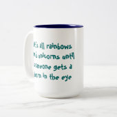 Regenbogen-und Unicorns-Kaffee-Tasse Zweifarbige Tasse (Vorderseite Links)