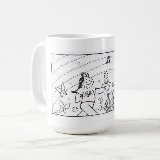 Regenbogen-und Unicorns-Tasse Kaffeetasse (Vorderseite Links)