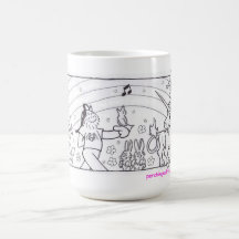 Regenbogen-und Unicorns-Tasse