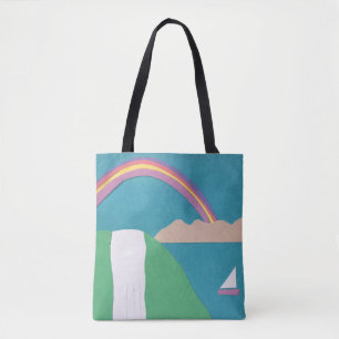 Regenbogen und Wasserfall Totbeutel Tasche