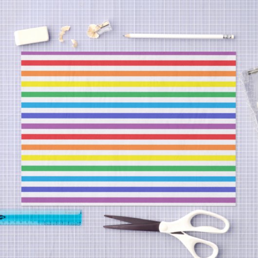 Regenbogen und Weiß-Streifen-Seidenpapier Seidenpapier (Handwerk)