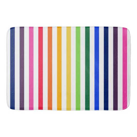 Regenbogen und weiße Streifen Badematte (Vorderseite)