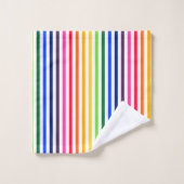 Regenbogen und weiße Streifen Badhandtuch Set (Waschlappen)