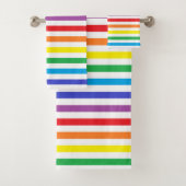Regenbogen und weiße Streifen Badhandtuch Set (Insitu)