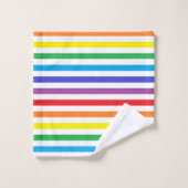 Regenbogen und weiße Streifen Badhandtuch Set (Waschlappen)