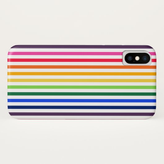 Regenbogen und weiße Streifen Case-Mate iPhone Hülle (Rückseite (Horizontal))