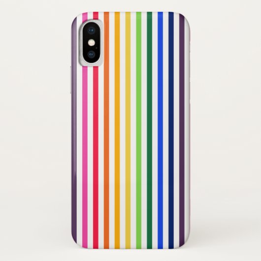 Regenbogen und weiße Streifen Case-Mate iPhone Hülle (Rückseite)